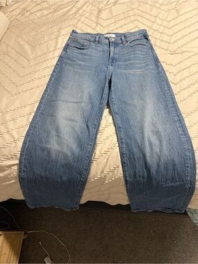 Wide Leg Light Wash Blue Jeans